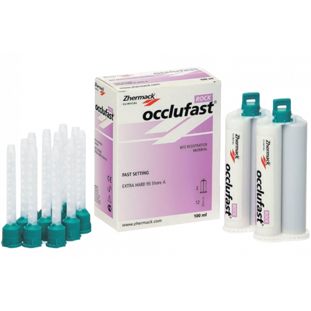 Zhermack Occlufast Rock 95A bidregistrering 2x50 ml +12 tips 